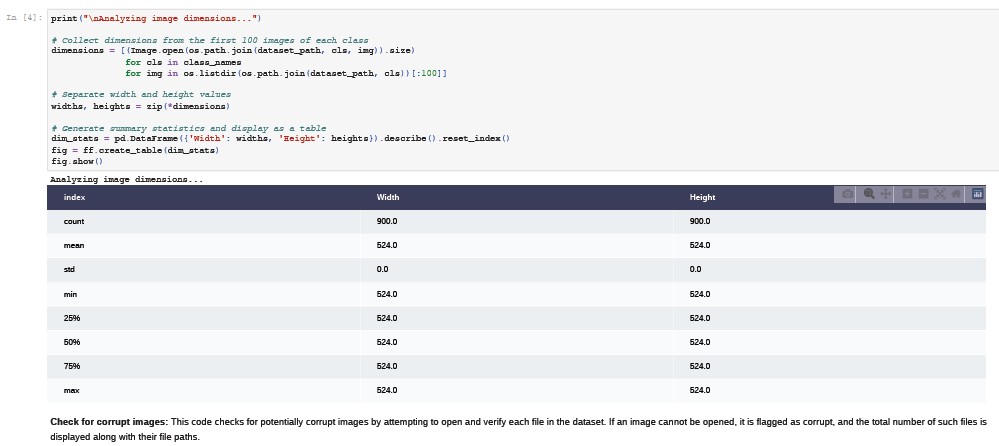 Image dimensions analysis